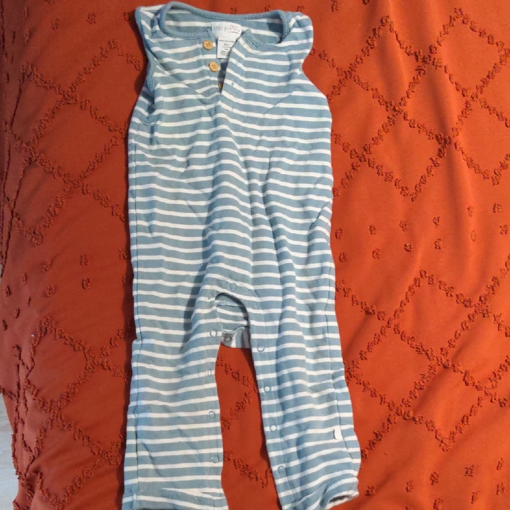 Blue and White Striped Bodysuit 24M One Piece
